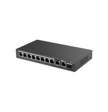 Switch Administrable con 8 puertos Gigabit PoE, 2 Uplinks Gigabit (1 SFP), gestión gratuita desde la nube