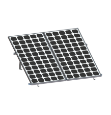 Montaje para 2 Paneles Solares, Riel "8" de 2700mm para Módulos con Espesor de 30-35mm, Velocidad de Viento Máx. 136km/h