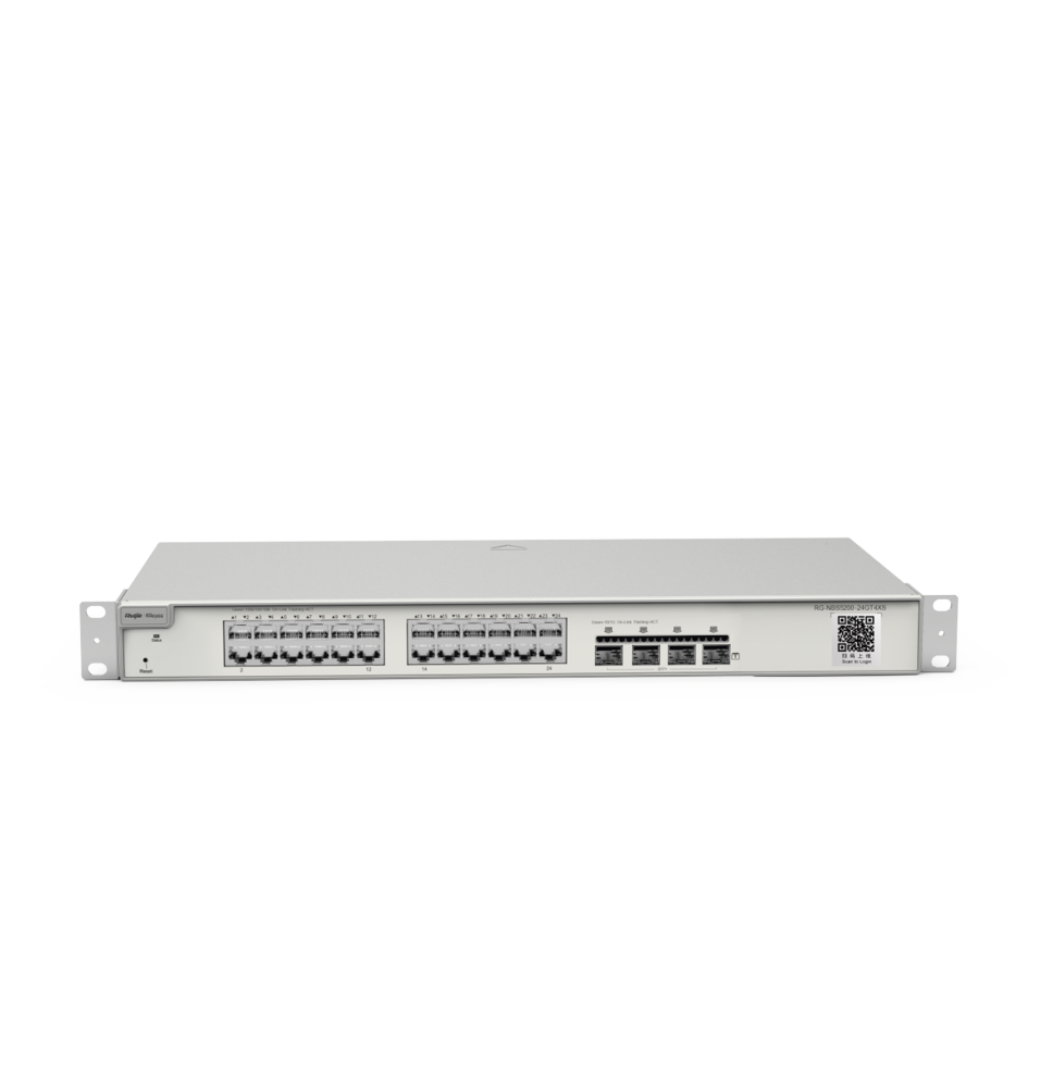 Switch Administrable Capa 3 con 24 puertos Gigabit + 4 SFP+ para fibra 10Gb, gestión gratuita desde la nube