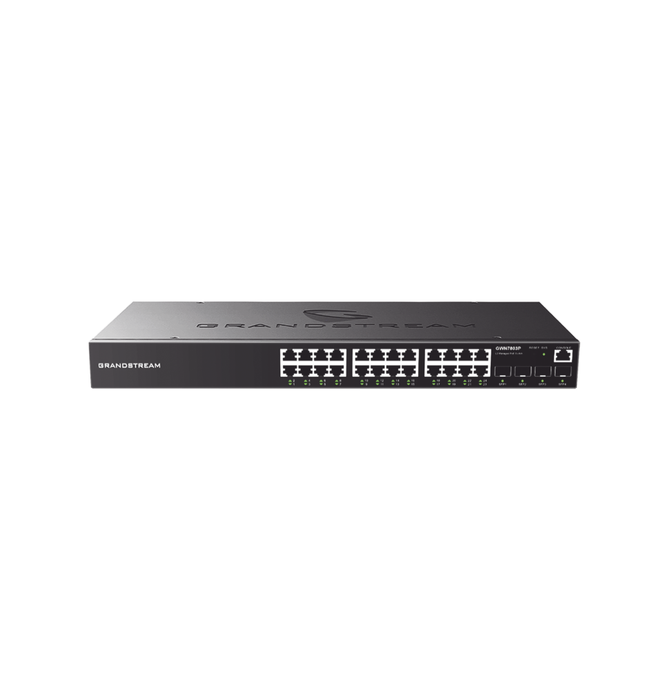 Switch Gigabit Administrable / 24 puertos 10/100/1000 Mbps + 4 Puertos SFP Uplink / Compatible con GWN Cloud.