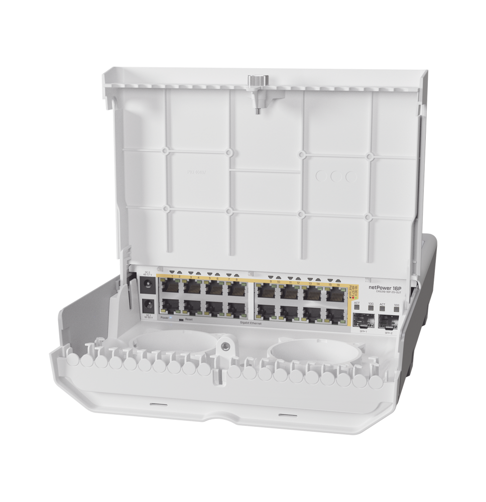 (netPower 16P) Switch administrable Sistema Operativo Dual, 16 puertos c/PoE, 2 puertos 10G SFP+ para Exterior