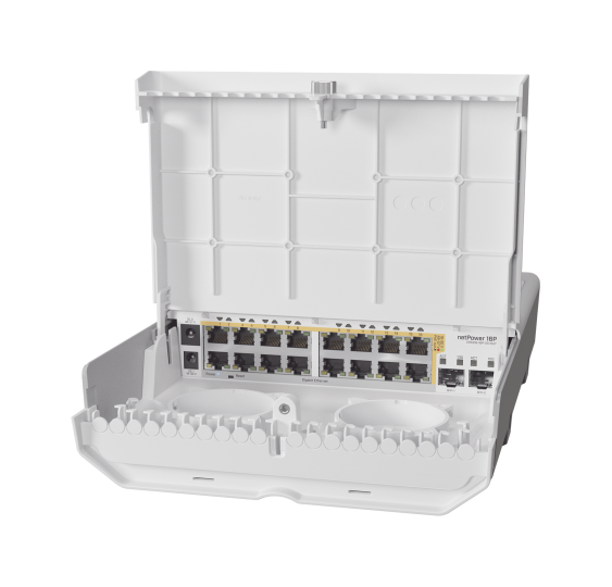 (netPower 16P) Switch administrable Sistema Operativo Dual, 16 puertos c/PoE, 2 puertos 10G SFP+ para Exterior