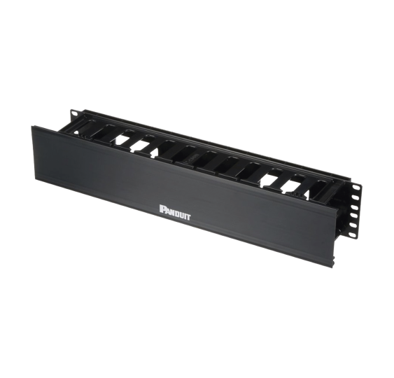 Organizador de Cables Horizontal PatchLink, Sencillo (Solo Frontal), Con Tapa Extendida, Para Rack de 19in, 2UR