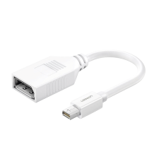 Cable Mini DP Macho a DP Hembra | Thunderbolt 2 | Version DP 1.2 | Soporta 4K*2K | Cable de 15cm | Color Blanco.