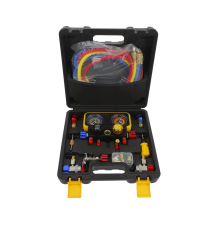 Manómetro de 4 vías con Accesorios para Gas refrigerante R410A/ R32/ R134A/R22