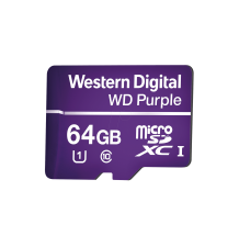 Memoria microSD de 64GB PURPLE, Especializada Para Videovigilancia, 10 VECES MAYOR DURACIóN, 3 AÃ‘OS DE GARANTIA