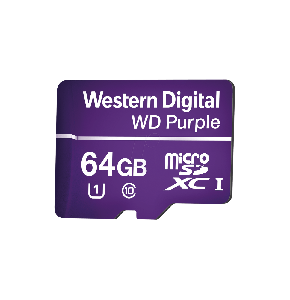 Memoria microSD de 64GB PURPLE, Especializada Para Videovigilancia, 10 VECES MAYOR DURACIóN, 3 AÃ‘OS DE GARANTIA