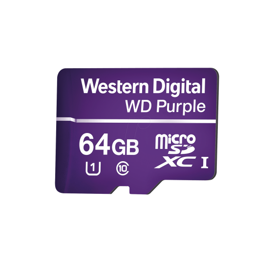 Memoria microSD de 64GB PURPLE, Especializada Para Videovigilancia, 10 VECES MAYOR DURACIóN, 3 AÃ‘OS DE GARANTIA