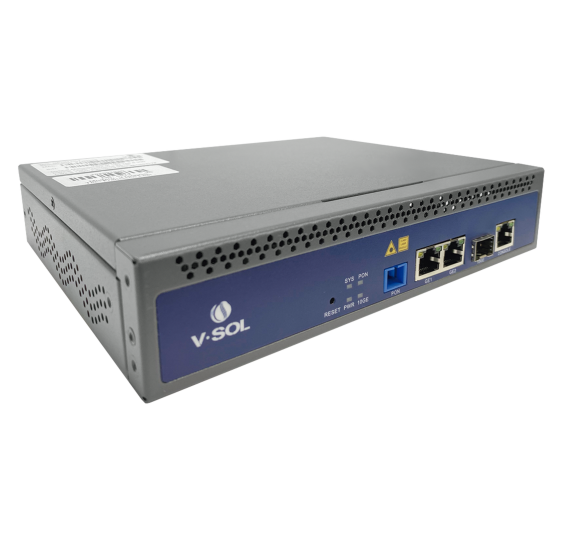 OLT de 1 puerto GPON SC/UPC + 3 puertos Uplink (2 puertos Gigabit Ethernet + 1 puerto SFP/SFP+) , hasta 128 ONUS,