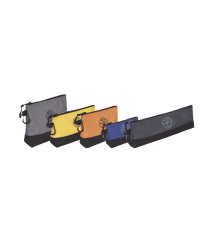 KIT 5 Bolsos Ultra Resistentes para Herramientas con Base y cierre Zipper, Colores: gris claro, amarillo, naranja, azul, gris os