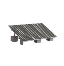Montaje para 3 Panel Solar, Riel "8" de 4050mm para Módulos con Espesor de 35mm, Velocidad de Viento Máx. 136km/h (20° a 45°)