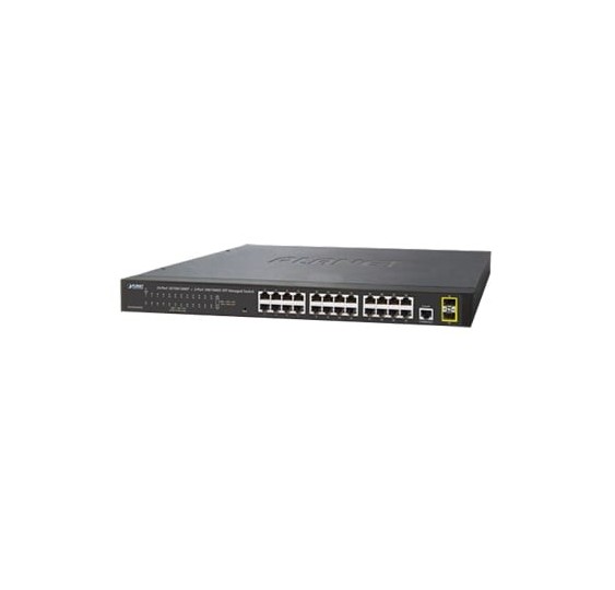 Switch Administrable Capa 2 de 24 Puertos Gigabit 10/100/1000T, 2 Puertos SFP 100/1000X , Cuenta con una Interfaz de Consola