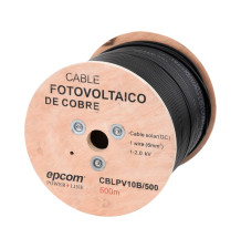 Carrete de 500 Metros / Cable Fotovoltaico Negro / 6mm² (10AWG) / Material COBRE / 2000 Vcc