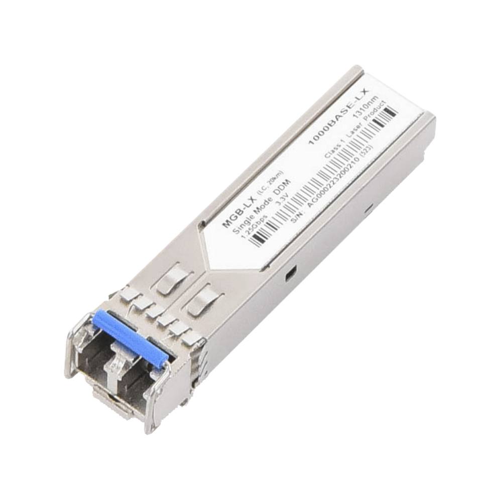 Paquete de 10 Piezas del Modelo (MGB-LX v2) del Transceptor mini-GBIC SFP 1G LC Duplex Para Fibra Monomodo de 20 Km