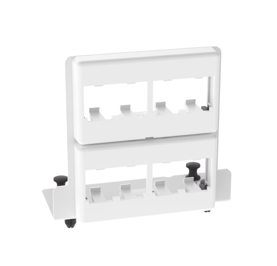 Patch Panel de 8 Puertos Mini-Com, Para Uso con Gabinetes Multipropósito, de Instalación a Presión, Color Blanco