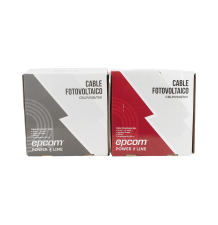 Kit de 2 rollos de 100 metros de cable fotovoltaico de cobre, rojo y negro, calibre 10 AWG (6mm²), Tipo PV, 1000/2000 V y 120°C.
