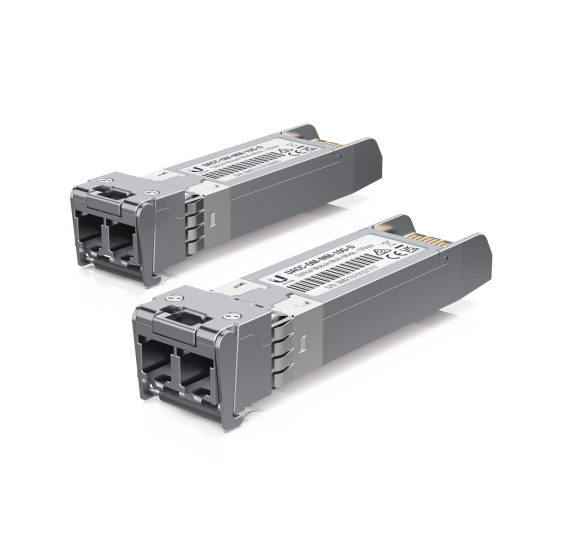 UFiber Módulo SFP+ 10G, transceptor MiniGibic MultiModo 10 Gbps, distancia 300m, conectores LC, paquete de 2 piezas