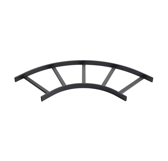 Escalerilla Horizontal 90º de 12 in en Acero Negro - Racks y Gabinetes