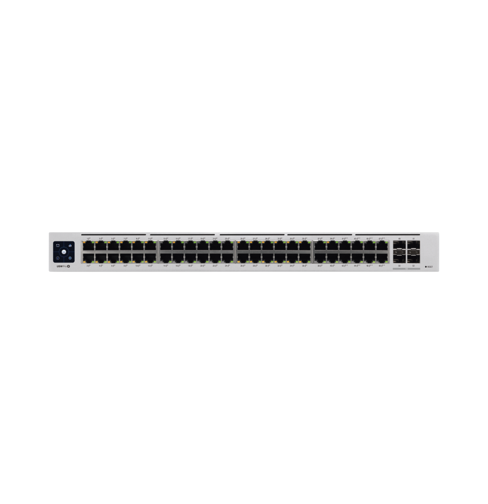 UniFi Switch USW-Pro-48-POE Gen2, Capa 3 de 48 puertos PoE 802.3at/bt + 4 puertos 1/10G SFP+, 600W, pantalla informativa