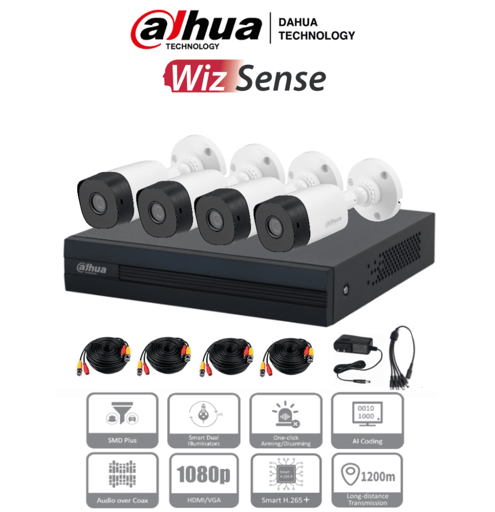 Kit de Videovigilancia Dahua DH-KIT/XVR1B04-I/4-B1A21N-0360B