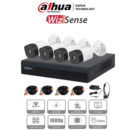 Kit de Videovigilancia Dahua DH-KIT/XVR1B04-I/4-B1A21N-0360B