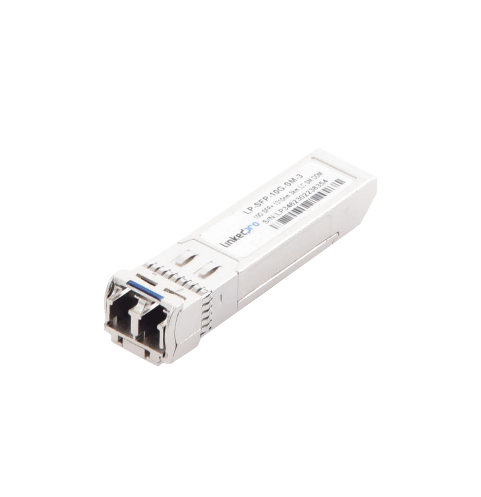 Transceptor óptico SFP+ (Mini-Gbic) / Monomodo 1310 nm / 10 Gbps / 10GBASE / Conectores LC/UPC Dúplex / DDM / Hasta 3 km