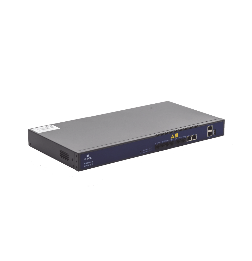 OLT de 4 puertos GPON con 4 puertos Uplink (2 puertos Gigabit Ethernet + 2 puertos Gigabit Ethernet SFP) , hasta 512 ONUS,