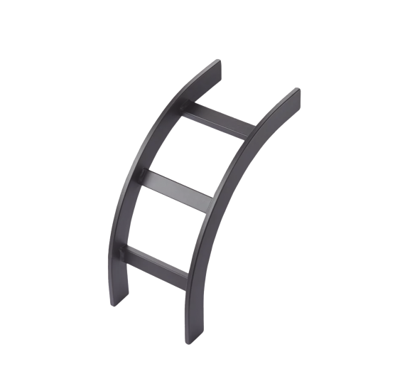 Escalerilla Curva Vertical Interior de 12 in - Negro | Racks y Gabinetes