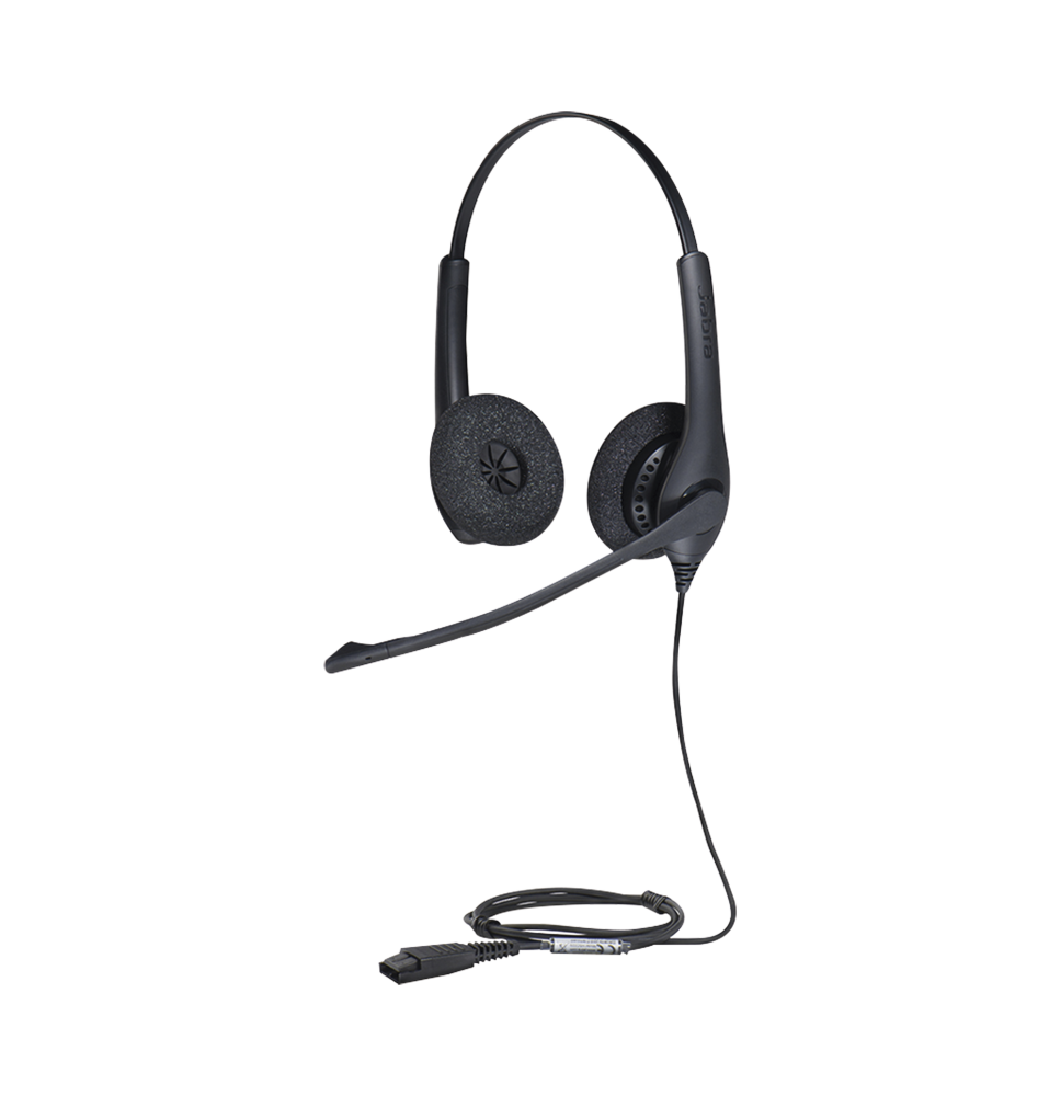 Jabra Biz 1500 Duo, auricular profesional con cancelación de ruido, ideal para contact center con conexión QD (1519-0157)