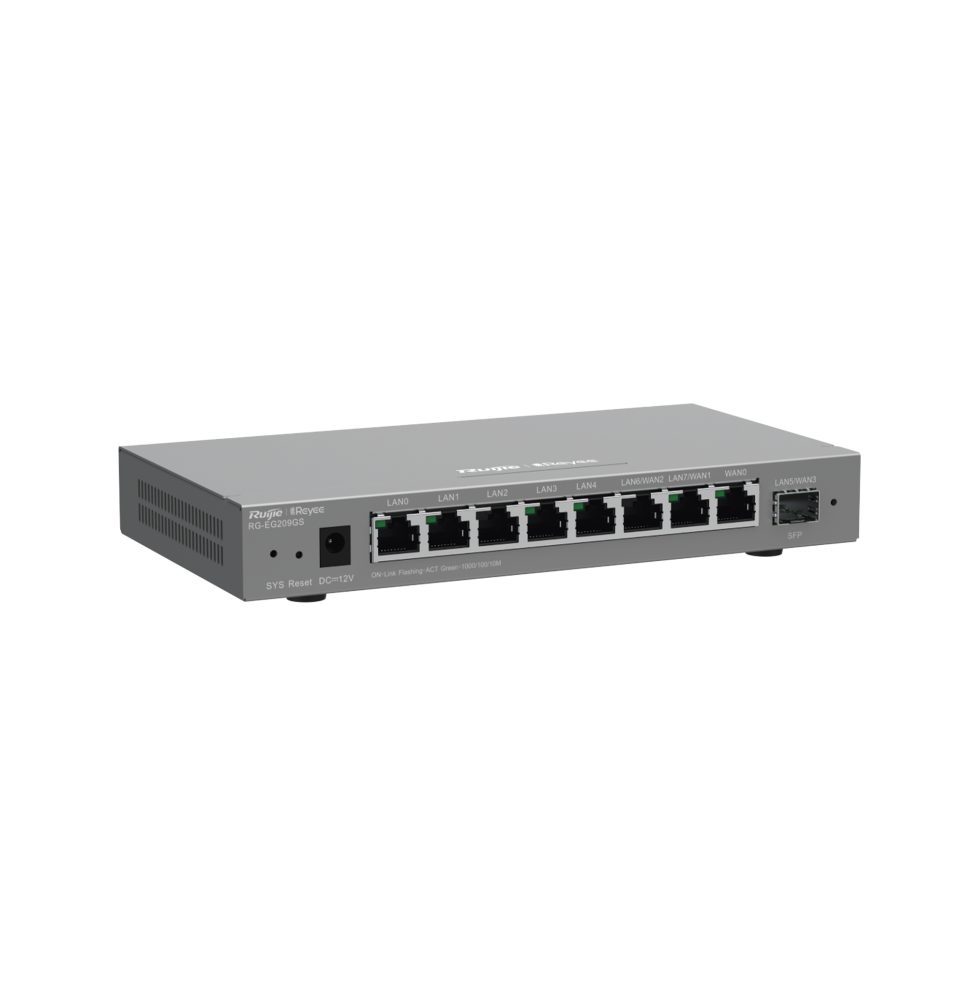 Router Balanceador con Función SD-WAN, 8 puertos gigabit y 1 puerto SFP, soporta 4x WAN configurables, hasta 200 clientes.