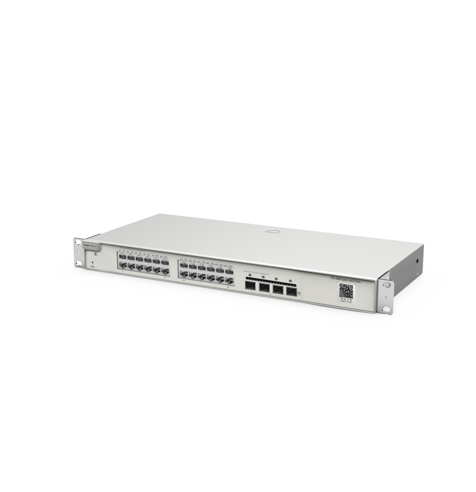 Switch Administrable Capa 2+ Plus, con 24 puertos Gigabit, 4 puertos SFP+ para fibra 10Gb, gestión gratuita desde la nube.