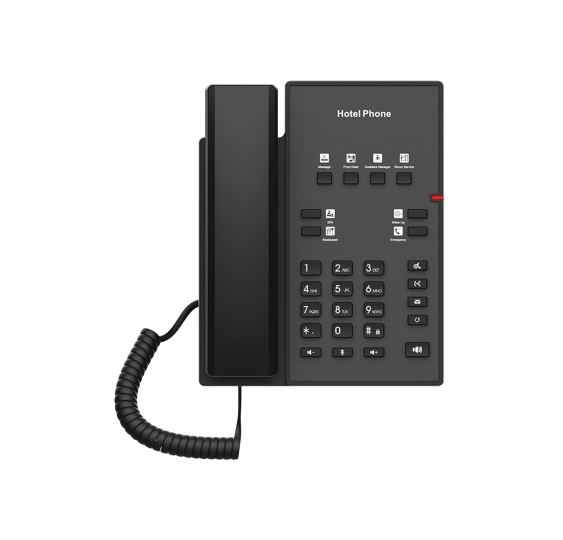 Teléfono IP para Hotelería, profesional con 8 teclas programables para servicio rápido, plantilla personalizable con PoE