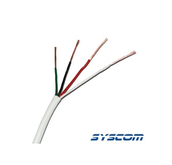 Bobina de 305 Metros / Cable de Cobre / 4 x 22 AWG / Tipo Alarmas UL / Para Interior / Color Blanco / Para Aplicaciones