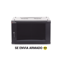 Gabinete PRECISION 19in 6U con Puerta de Cristal Templado - Color Negro