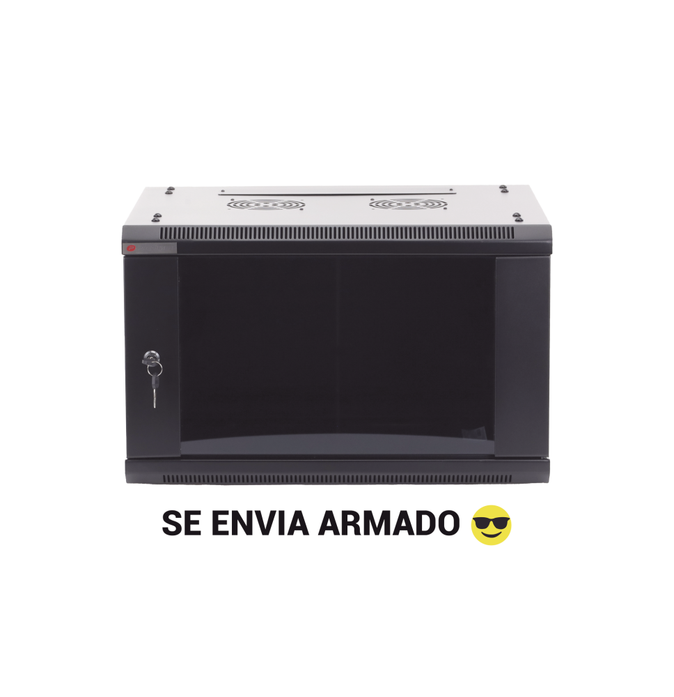 Gabinete PRECISION 19in 6U con Puerta de Cristal Templado - Color Negro