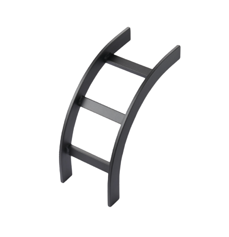 Escalerilla Curva Vertical Exterior 12in de Acero Negro - Racks y Cableado