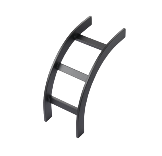 Escalerilla Curva Vertical Exterior 12in de Acero Negro - Racks y Cableado