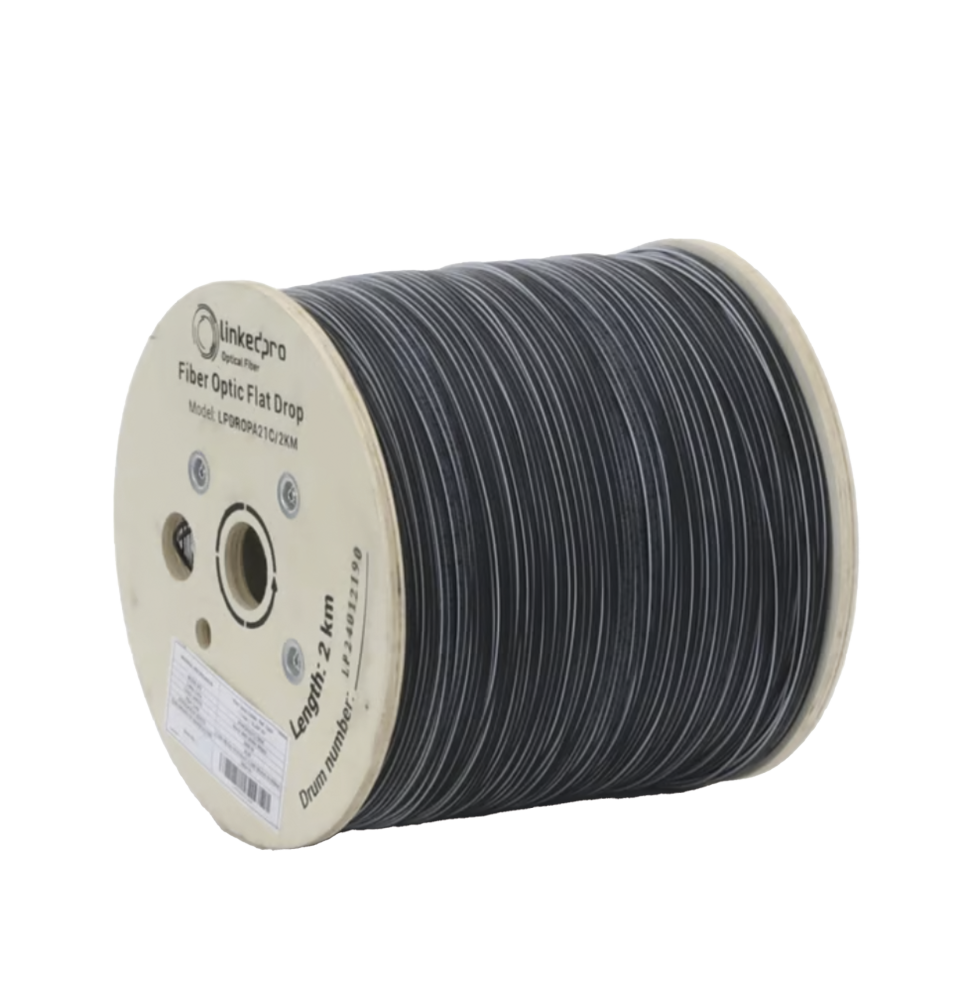 Carrete de Fibra Óptica Drop Plana 2 km G.657A2