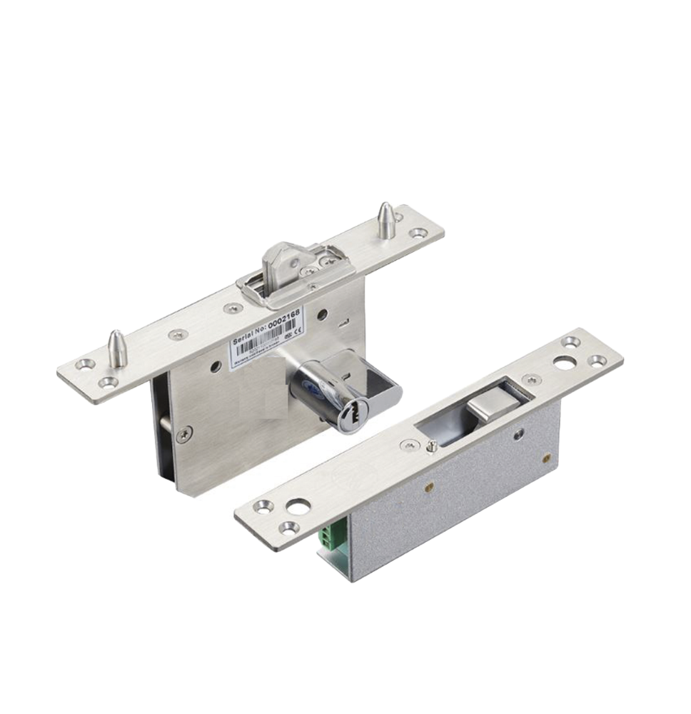 Cerradura eléctrica para puertas corredizas tipo gancho / apertura con llave ambos lados / Abierto en caso de falla/