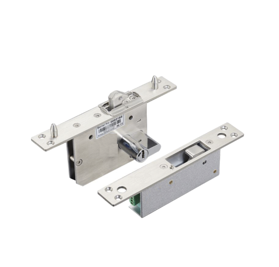 Cerradura eléctrica para puertas corredizas tipo gancho / apertura con llave ambos lados / Abierto en caso de falla/