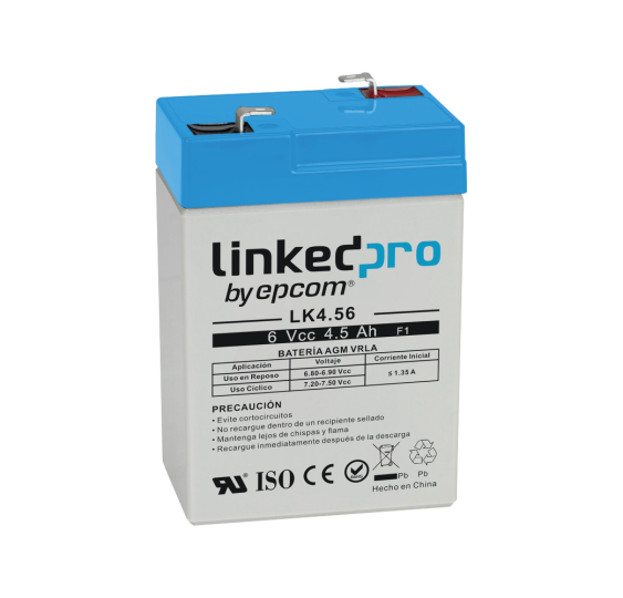 Baterí­a 6 Vcc / 4.5 Ah / UL / Tecnologí­a AGM-VRLA / Para uso en equipo electrónico Alarmas de Intrusión / Incendio/