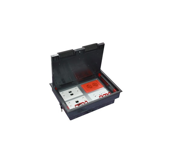 Caja de Piso para Cuatro Módulos Universales (Socket M4) - Racks y Gabinetes