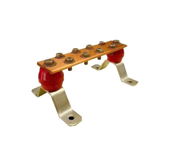 Barra de Unión de Cobre 1000A con Aisladores para Racks y Gabinetes