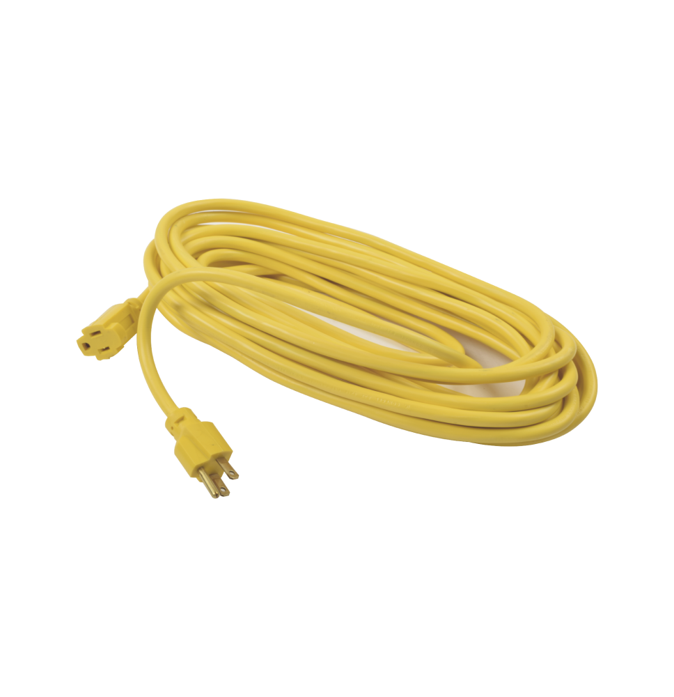 Extensión eléctrica de uso rudo aterrizada 10 metros / 127 V CA 10 A Máximo / Color Amarillo.