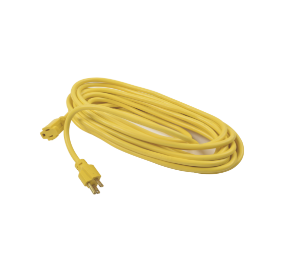 Extensión eléctrica de uso rudo aterrizada 10 metros / 127 V CA 10 A Máximo / Color Amarillo.