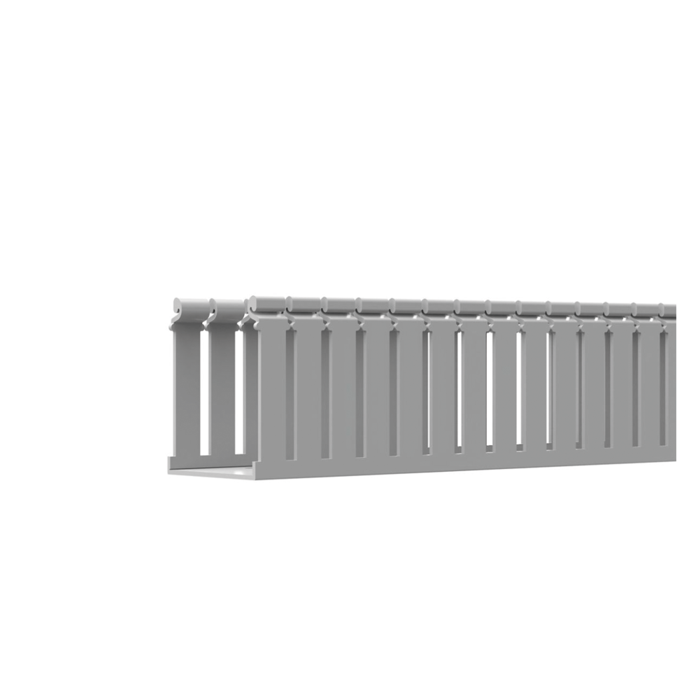 Canaleta Ranurada de PVC Tipo F de 2 m - Gris | E-commerce México