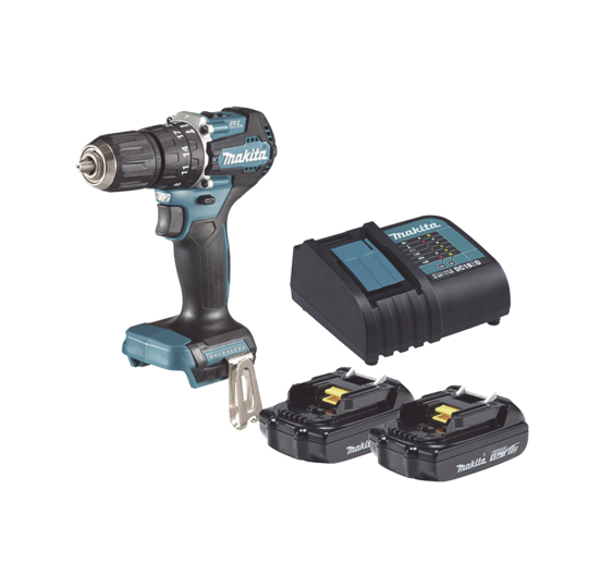 Rotomartillo/Taladro Inalámbrico SIN CARBONES Broquero de 1/2" 1700 RPM 18V Torque 42 N.m C/2 Bat. (1.5Ah) y Carg