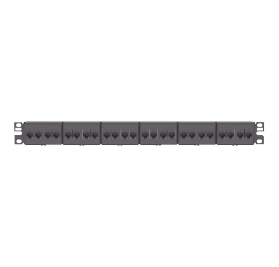 Panel de Parcheo 24 Acopladores Mini-Com Categoría 6 Negro - Tienda en Línea