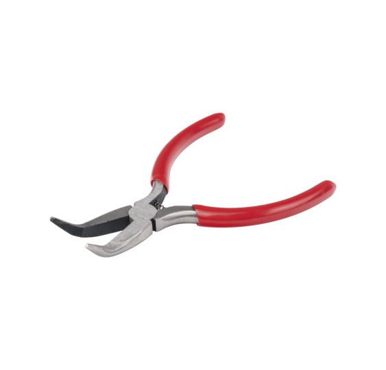 Pinza punta Curveada de 5 con Mango Forrado Plástico.