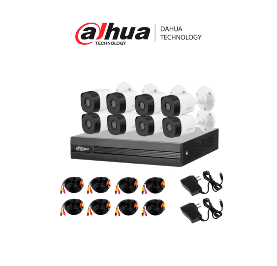 DAHUA KITXVR1B08-I: Kit de Videovigilancia 8 Canales 2 MP con IA y 8 Cámaras 1080p